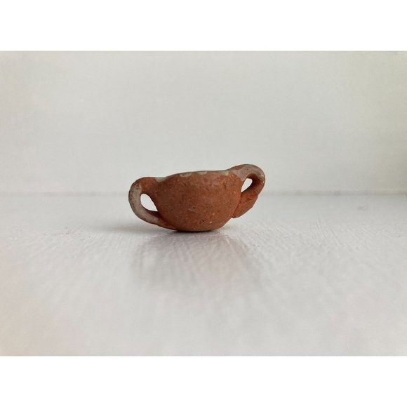Vtg Dollhouse Colonial Style 1" Indian Pottery Bowl Corn Mortar Miniature Rare - Picture 1 of 4